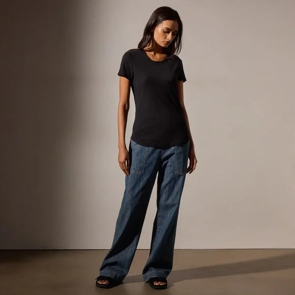 James Perse Sheer Slub Crew Neck Tee - Picture 4 of 13